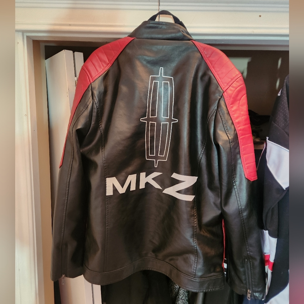 Lincoln MKZ racing jacket.  PU leather.  Very durable.